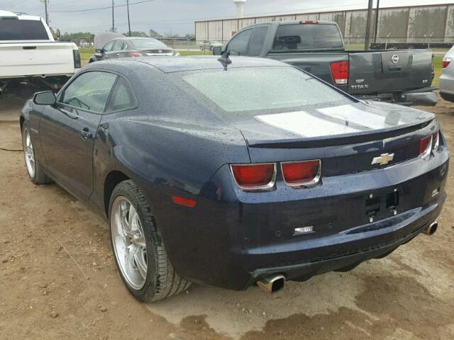 2G1FC1EV7A9213443 - 2010 CHEVROLET CAMARO LT BLUE photo 3