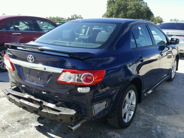 2T1BU4EEXBC670835 - 2011 TOYOTA COROLLA BA BLUE photo 4