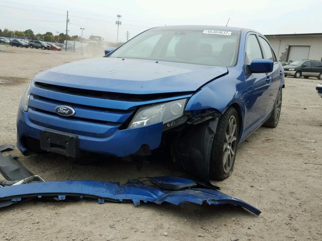 3FAHP0JA1CR338023 - 2012 FORD FUSION SEL BLUE photo 2