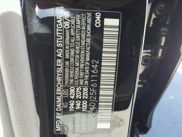 WDBRF40J25F611642 - 2005 MERCEDES-BENZ C 230K SPO BLACK photo 10