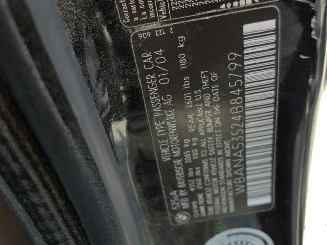 WBANA53524B845799 - 2004 BMW 525 I TWO TONE photo 10