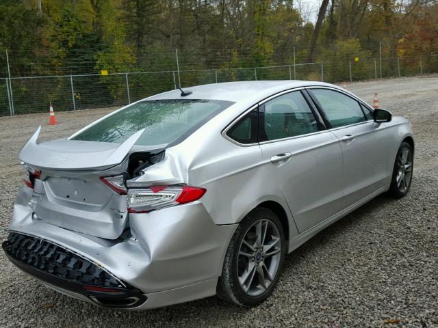 3FA6P0K9XER282615 - 2014 FORD FUSION TIT SILVER photo 4