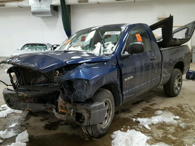 1D7HA16K68J236243 - 2008 DODGE RAM 1500 S BLUE photo 2