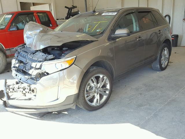 2FMDK3JC9DBA40440 - 2013 FORD EDGE SEL BROWN photo 2