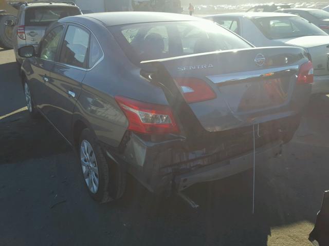 3N1AB7AP8GY258658 - 2016 NISSAN SENTRA S GRAY photo 3