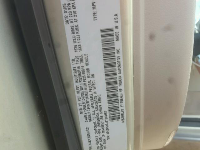 4S4BP61C157363367 - 2005 SUBARU LEGACY BEIGE photo 10