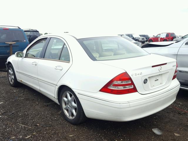 WDBRF81J14F478294 - 2004 MERCEDES-BENZ C 240 4MAT WHITE photo 3