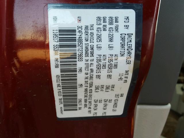 3A4FY48B57T597198 - 2007 CHRYSLER PT CRUISER RED photo 10