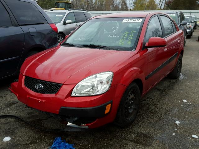 KNADE223X96524866 - 2009 KIA RIO RED photo 2