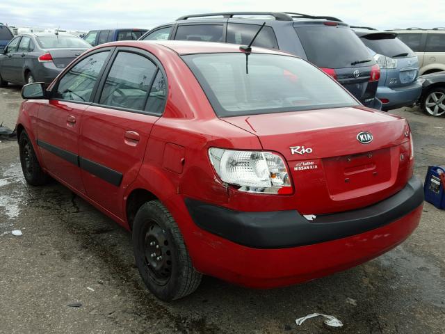 KNADE223X96524866 - 2009 KIA RIO RED photo 3