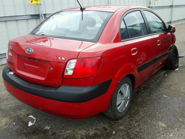 KNADE223X96524866 - 2009 KIA RIO RED photo 4