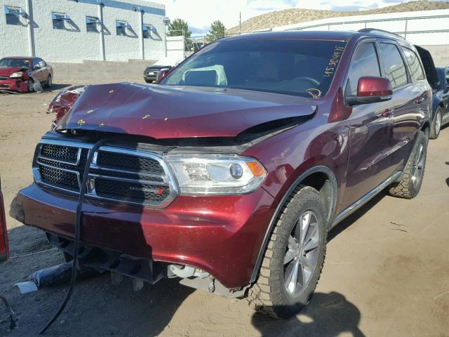 1C4RDJDG3GC375544 - 2016 DODGE DURANGO LI MAROON photo 2