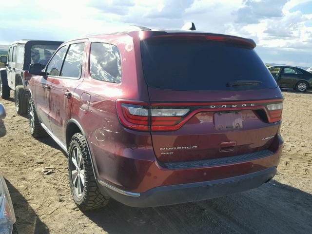 1C4RDJDG3GC375544 - 2016 DODGE DURANGO LI MAROON photo 3