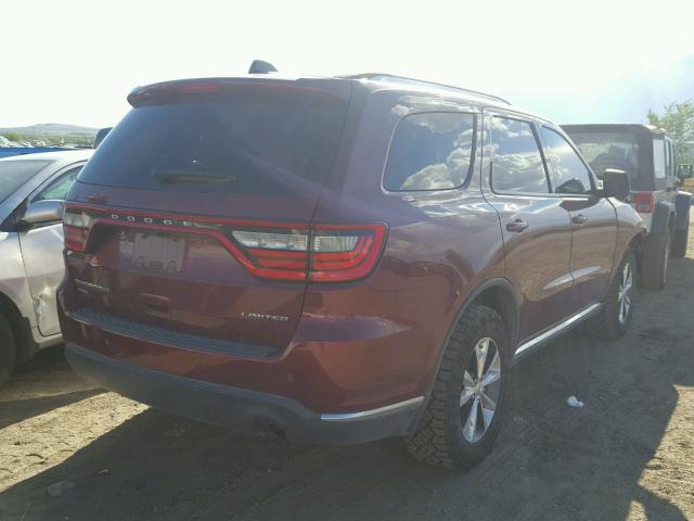 1C4RDJDG3GC375544 - 2016 DODGE DURANGO LI MAROON photo 4