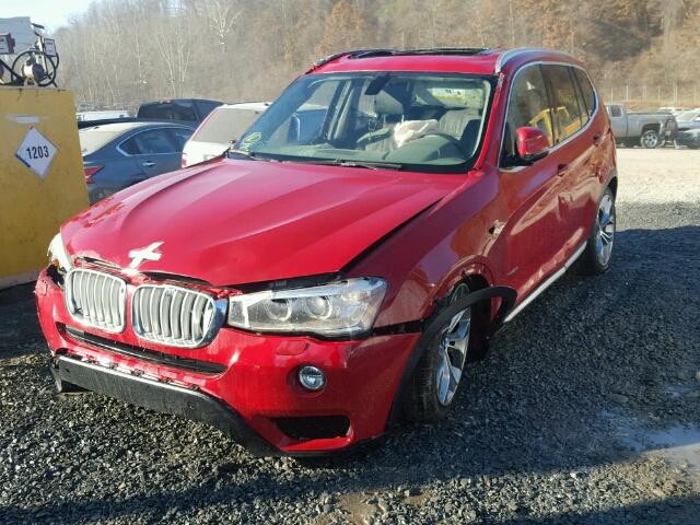 5UXWX9C57G0D93203 - 2016 BMW X3 XDRIVE2 Czerwony zdjęcie 2