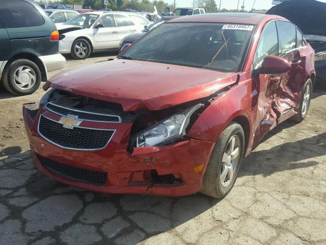 1G1PF5SC0C7312115 - 2012 CHEVROLET CRUZE LT MAROON photo 2