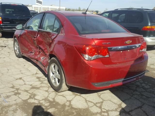 1G1PF5SC0C7312115 - 2012 CHEVROLET CRUZE LT MAROON photo 3