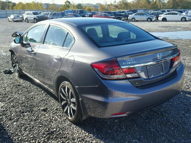 19XFB2F91FE053425 - 2015 HONDA CIVIC EXL GRAY photo 3