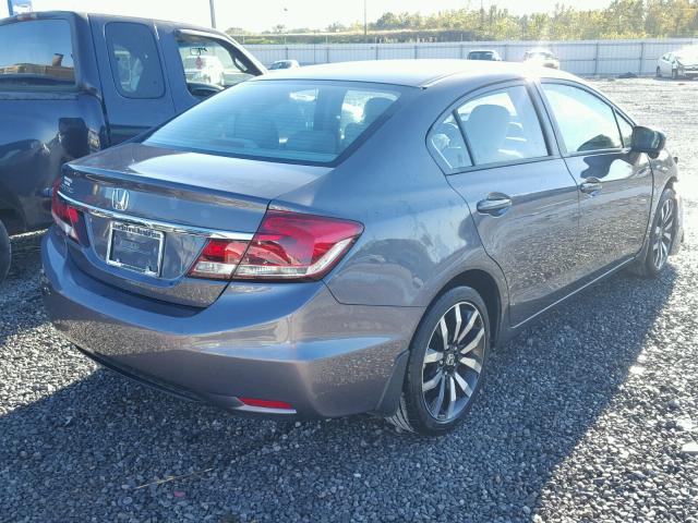19XFB2F91FE053425 - 2015 HONDA CIVIC EXL GRAY photo 4