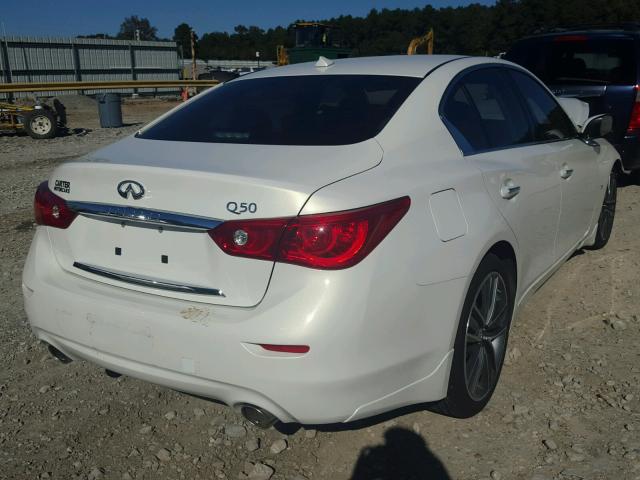 JN1BV7AP7EM673255 - 2014 INFINITI Q50 BASE Blanco foto 4
