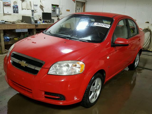 KL1TD56668B043422 - 2008 CHEVROLET AVEO BASE წითელი ფოტო 2