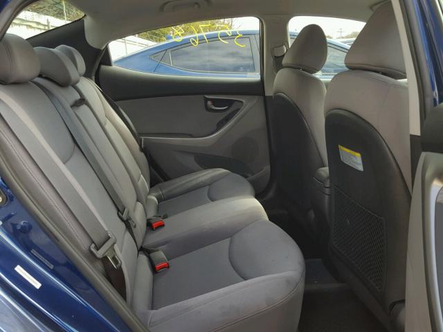 KMHDH4AE1DU790821 - 2013 HYUNDAI ELANTRA GL BLUE photo 6