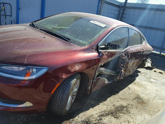 1C3CCCAB9FN705899 - 2015 CHRYSLER 200 LIMITE RED photo 9