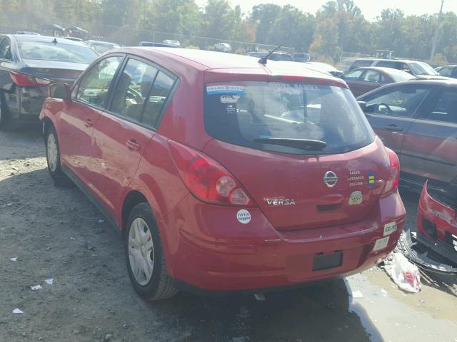 3N1BC1CPXAL468677 - 2010 NISSAN VERSA S RED photo 3
