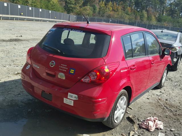 3N1BC1CPXAL468677 - 2010 NISSAN VERSA S RED photo 4