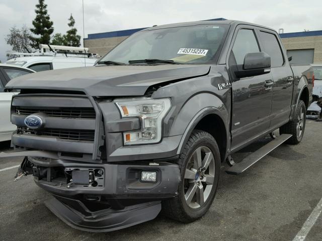 1FTEW1EG8FFC78375 - 2015 FORD F150 SUPER GRAY photo 2