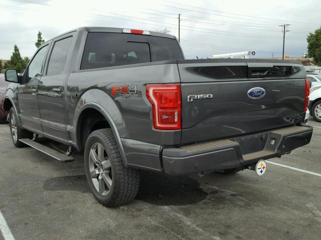 1FTEW1EG8FFC78375 - 2015 FORD F150 SUPER GRAY photo 3