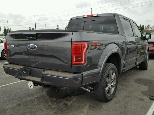 1FTEW1EG8FFC78375 - 2015 FORD F150 SUPER GRAY photo 4