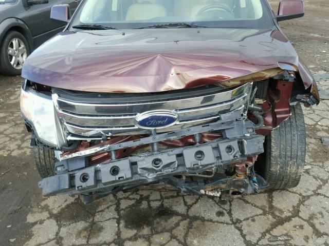 2FMDK4JC2ABA26560 - 2010 FORD EDGE SEL BURGUNDY photo 7