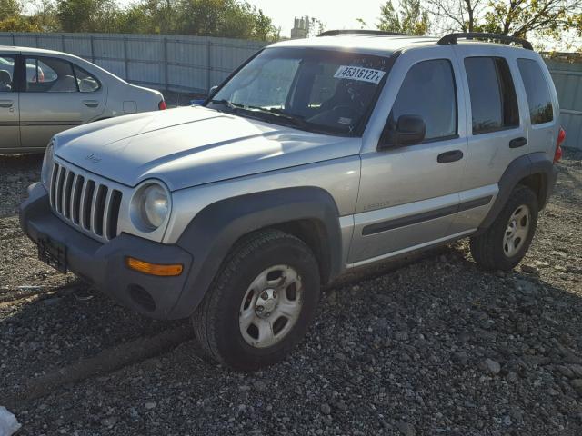 1J4GL48K63W638333 - 2003 JEEP LIBERTY SP SILVER photo 2