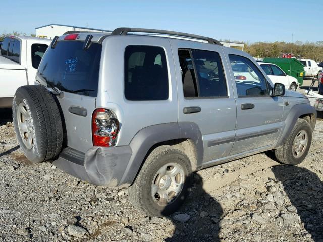 1J4GL48K63W638333 - 2003 JEEP LIBERTY SP SILVER photo 4