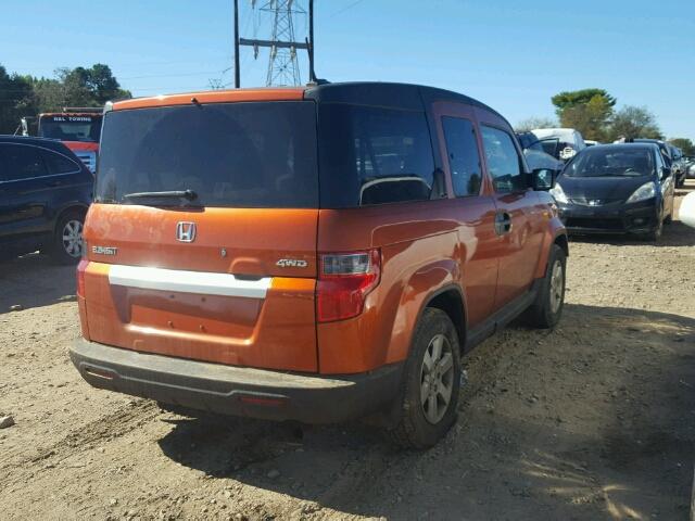 5J6YH2H78BL004852 - 2011 HONDA ELEMENT EX ORANGE photo 4