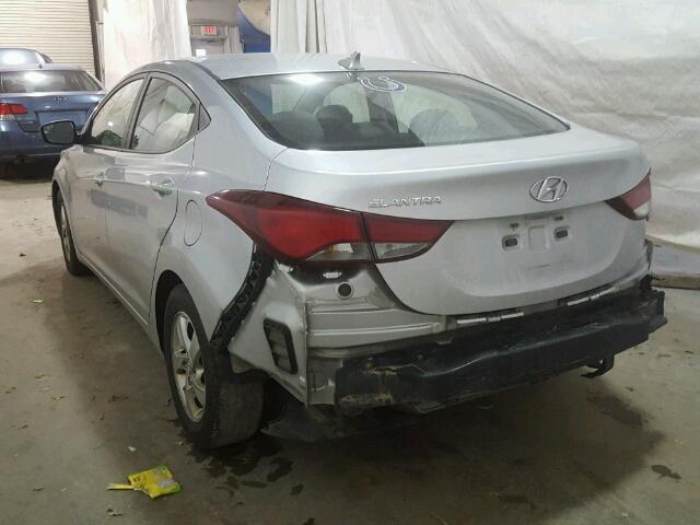 5NPDH4AE0EH455629 - 2014 HYUNDAI ELANTRA SE SILVER photo 3