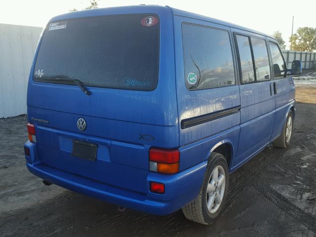 WV2KB47093H001820 - 2003 VOLKSWAGEN EUROVAN GL BLUE photo 4