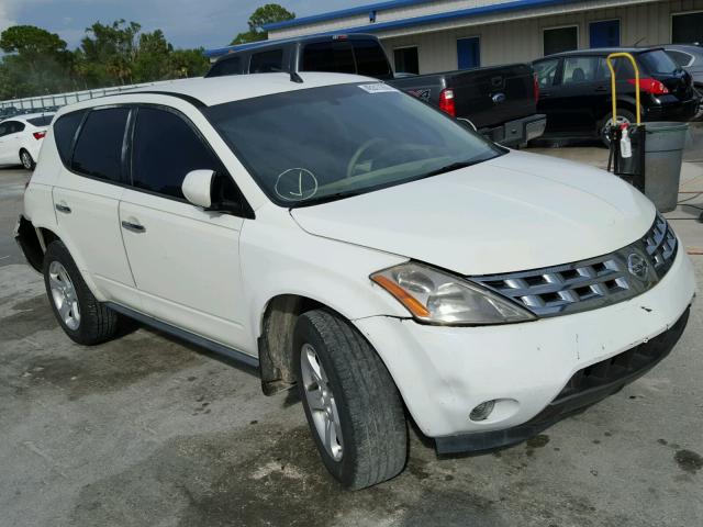 JN8AZ08T75W313080 - 2005 NISSAN MURANO WHITE photo 1