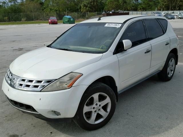 JN8AZ08T75W313080 - 2005 NISSAN MURANO WHITE photo 2