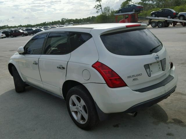 JN8AZ08T75W313080 - 2005 NISSAN MURANO WHITE photo 3