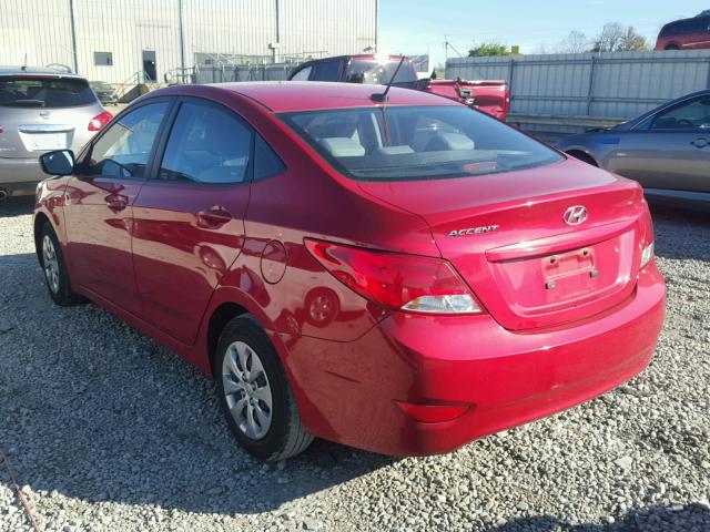 KMHCT4AE0GU974727 - 2016 HYUNDAI ACCENT SE RED photo 3