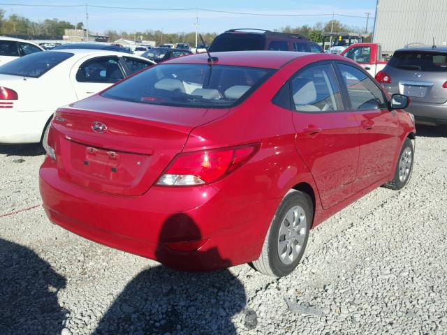 KMHCT4AE0GU974727 - 2016 HYUNDAI ACCENT SE RED photo 4