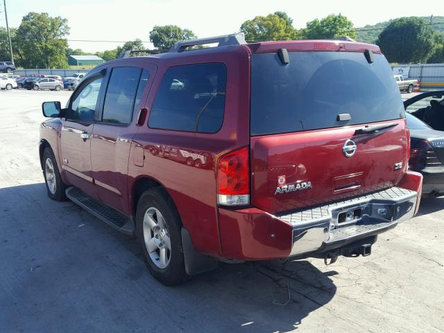 5N1BA08A87N704362 - 2007 NISSAN ARMADA SE MAROON photo 3