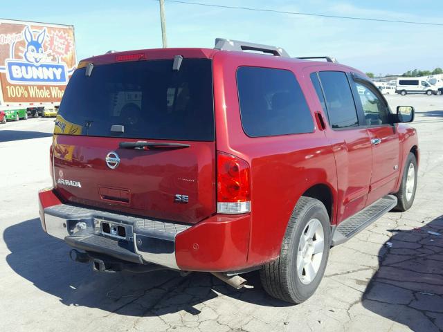 5N1BA08A87N704362 - 2007 NISSAN ARMADA SE MAROON photo 4