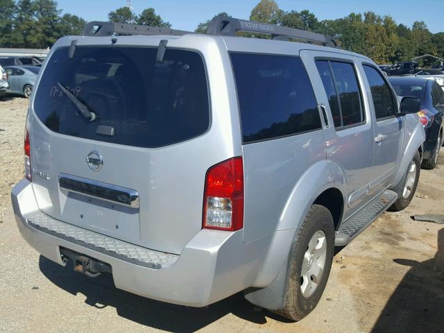 5N1AR18U97C610930 - 2007 NISSAN PATHFINDER SILVER photo 4