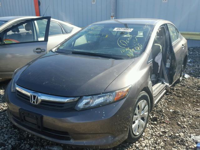 2HGFB2F59CH612055 - 2012 HONDA CIVIC LX GRAY photo 2