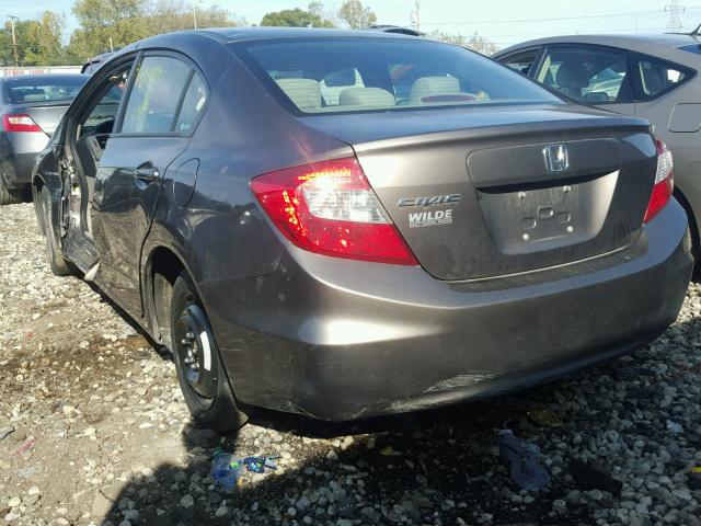 2HGFB2F59CH612055 - 2012 HONDA CIVIC LX GRAY photo 3