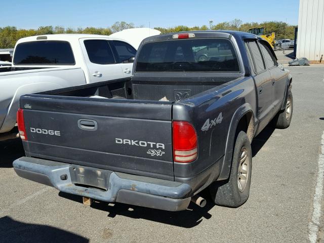 1D7HG38K14S727878 - 2004 DODGE DAKOTA QUA GRAY photo 4