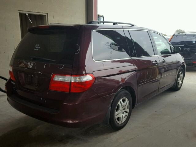 5FNRL38747B417697 - 2007 HONDA ODYSSEY EX MAROON photo 4